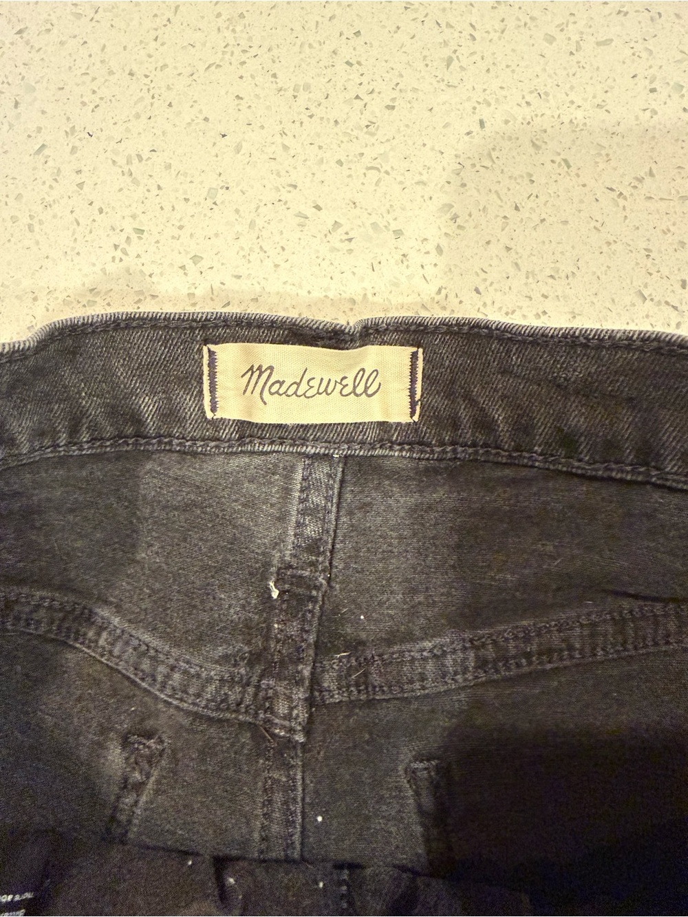 Madewell Black Frayed Hem Denim Shorts